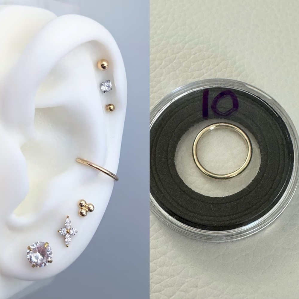 14k Solid Gold Conch Clicker- 16g, 10mm